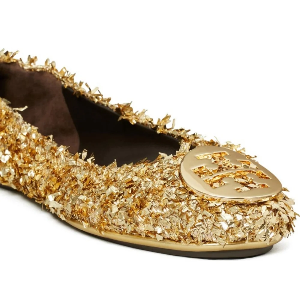Tory Burch Minnie Gold Women's Shoes Size 6 New Without Box